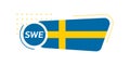 Sweden flag icon or badge. Swedish national emblem with abstract background and geometric shapes.